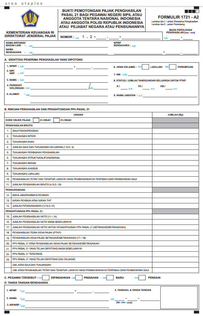 Form 1721 A1 Excel